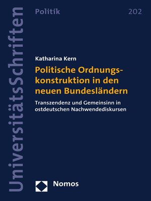 cover image of Politische Ordnungskonstruktion in den neuen Bundesländern
